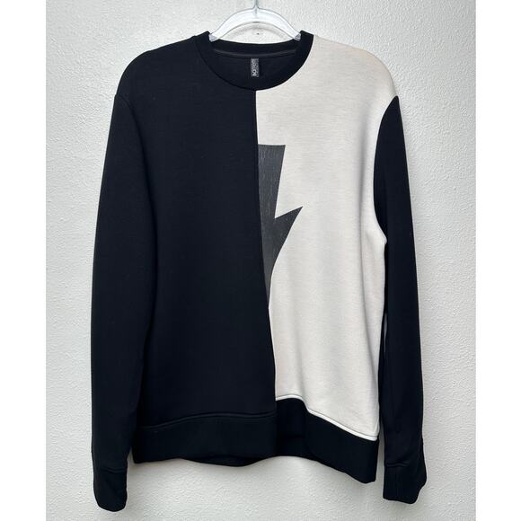 Neil Barrett men’s sweater black/off-white US L lightning bolt - Picture 2 of 12